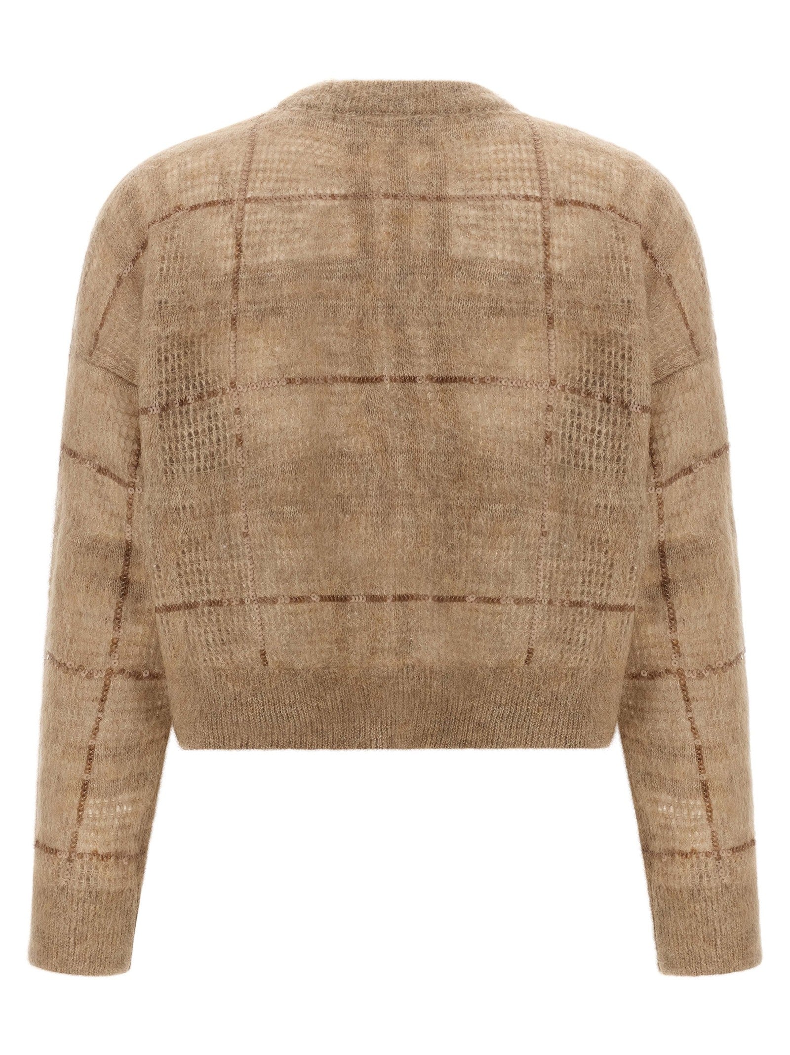 Sequin check sweater