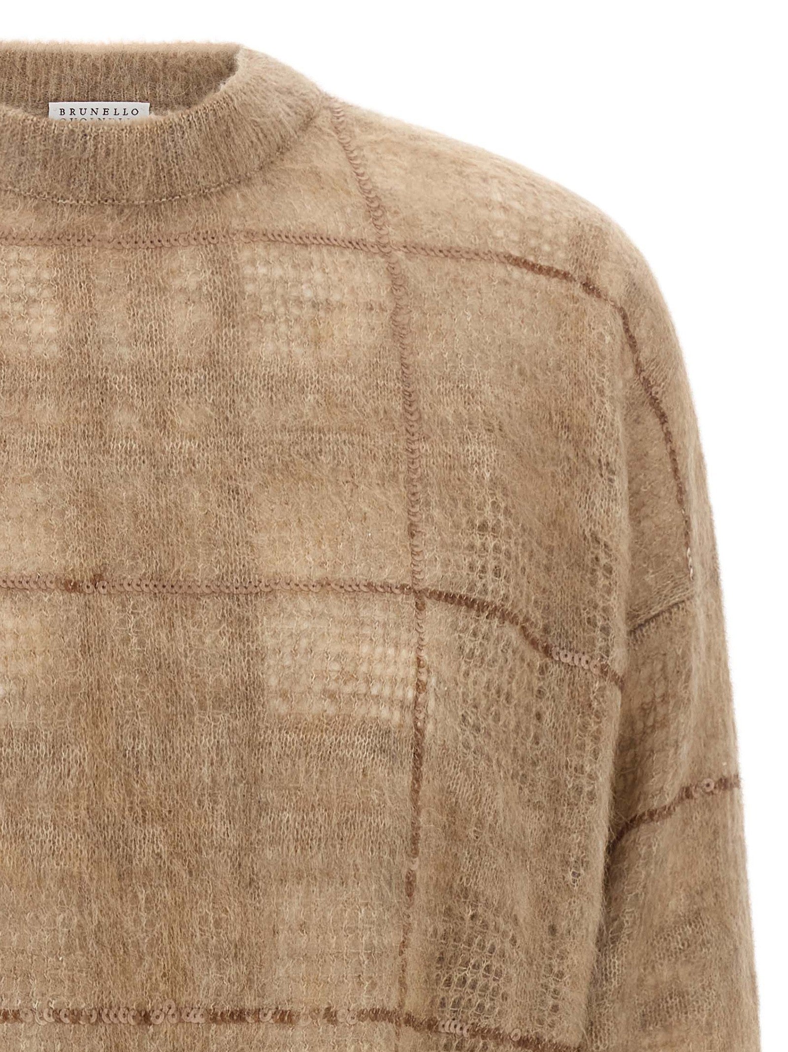Sequin check sweater