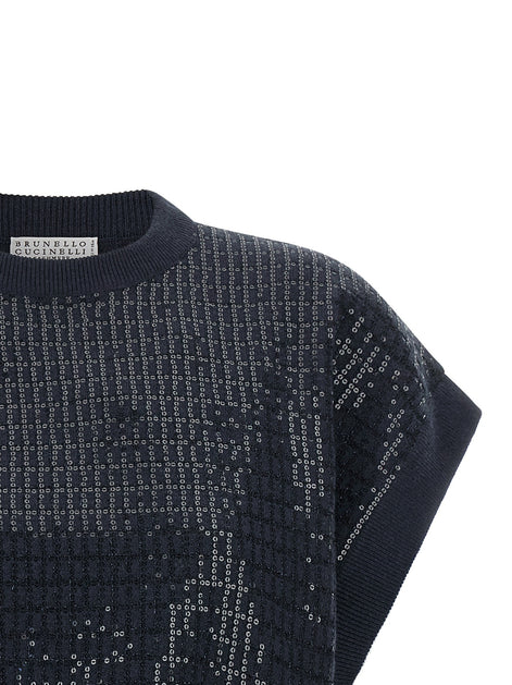Sequin embroidered sweater