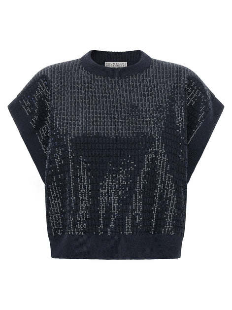 Sequin embroidered sweater