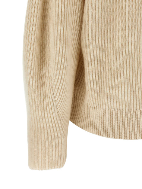 Brunello Cucinelli Shawl neck ribbed sweater