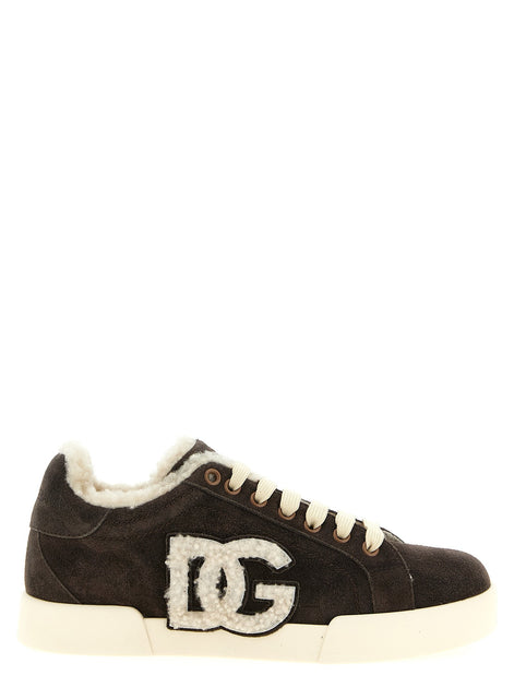 Shearling low.top sneakers