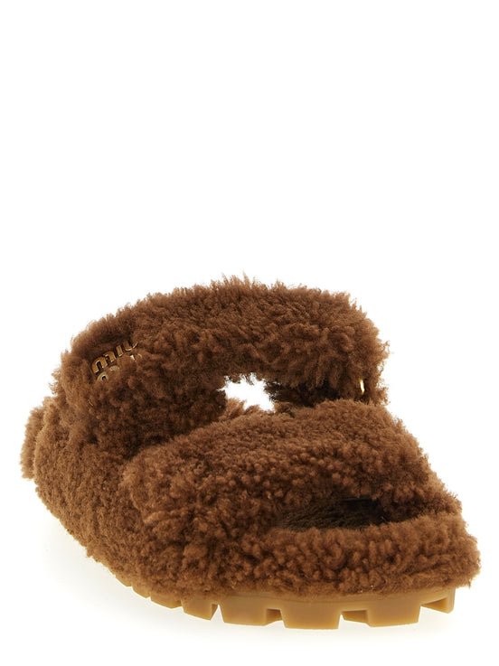 Shearling sandals