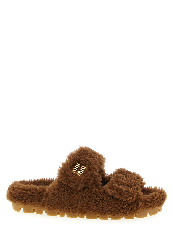 Shearling sandals