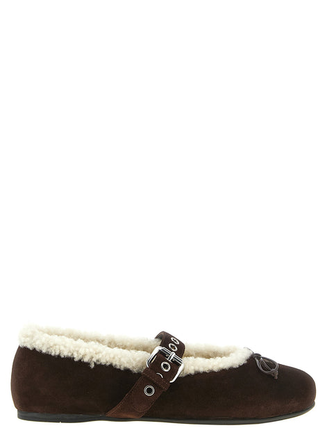 Sheepskin ballet flats