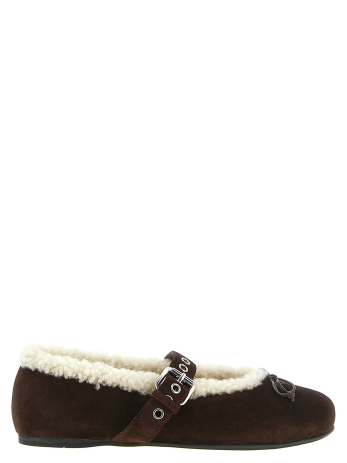 Sheepskin ballet flats