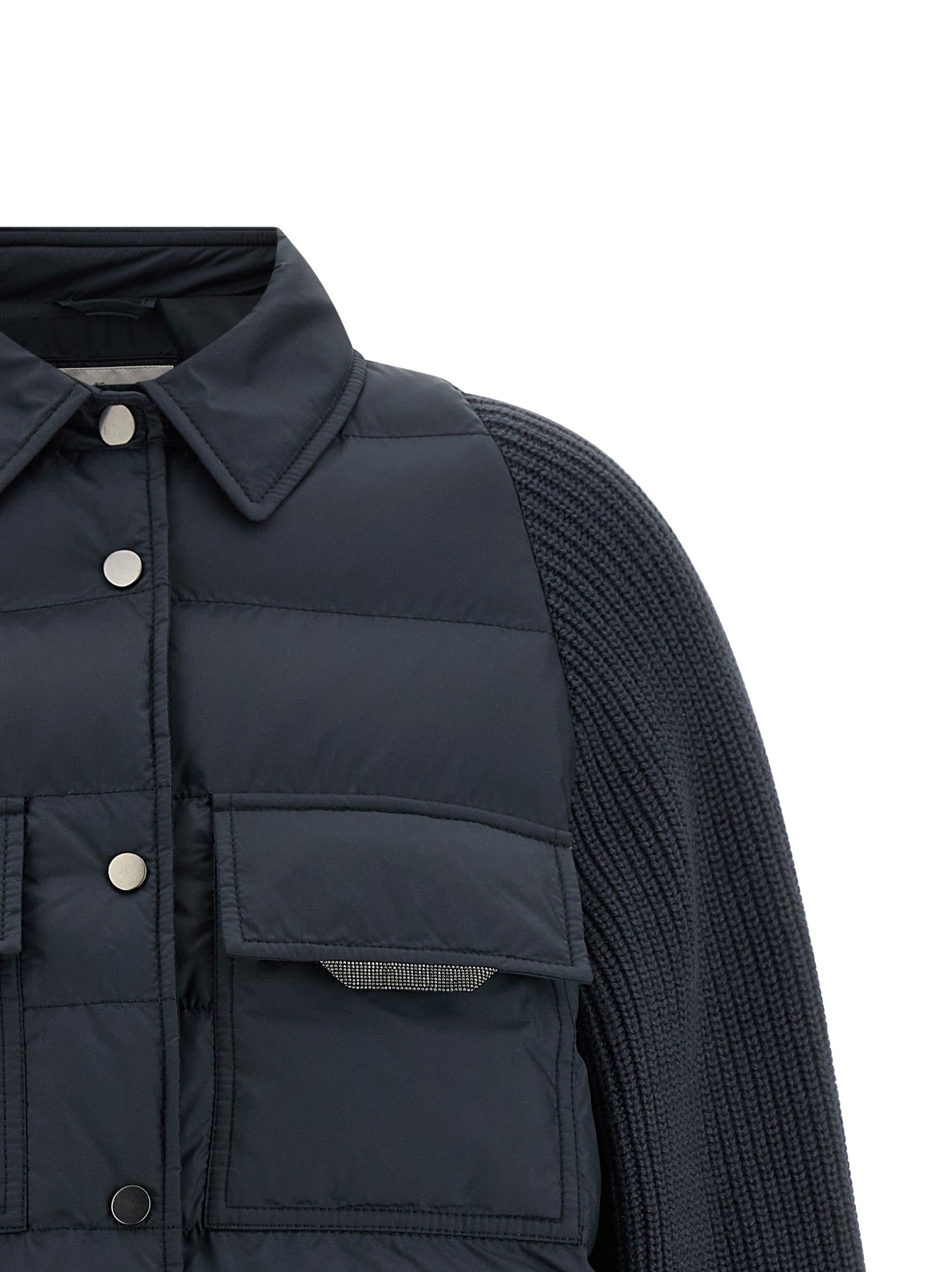 'Shiny Flap Detail' down jacket