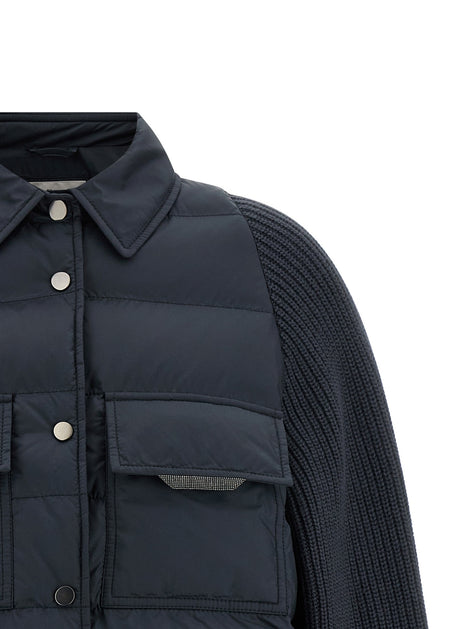 'Shiny Flap Detail' down jacket