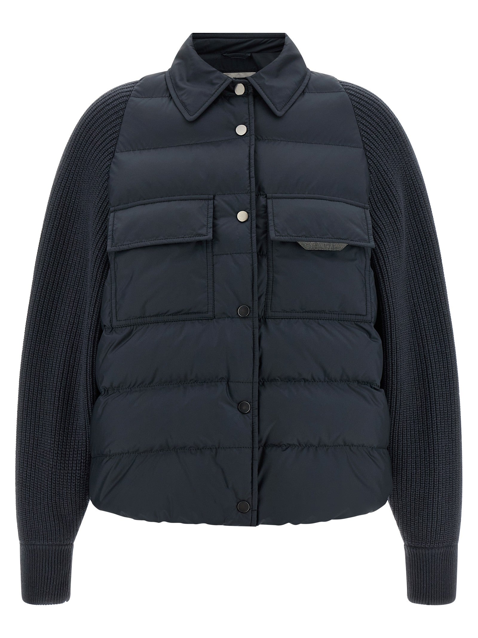 'Shiny Flap Detail' down jacket