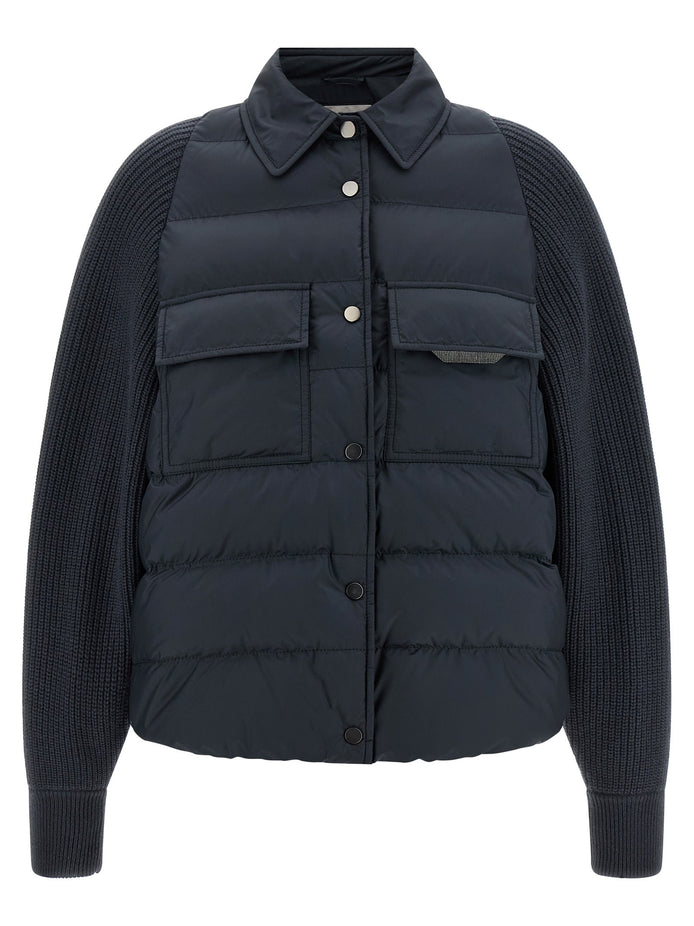 'Shiny Flap Detail' down jacket