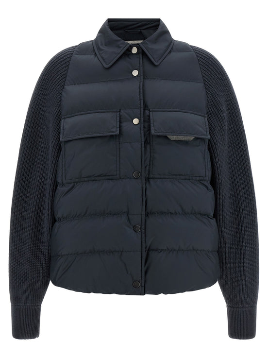 'Shiny Flap Detail' down jacket