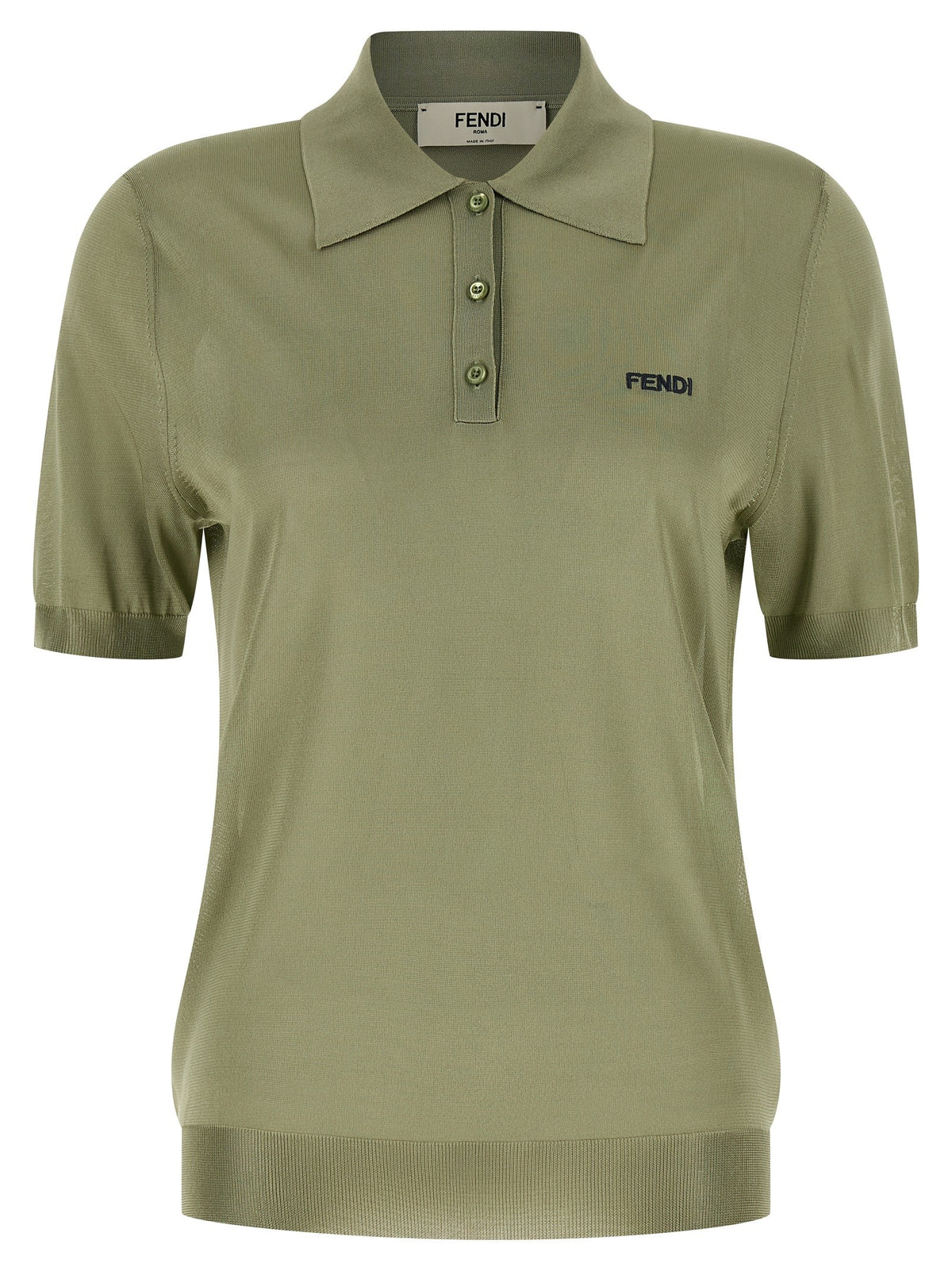 Shiny viscose polo shirt