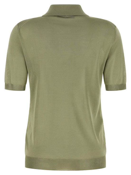 Fendi Shiny viscose polo shirt