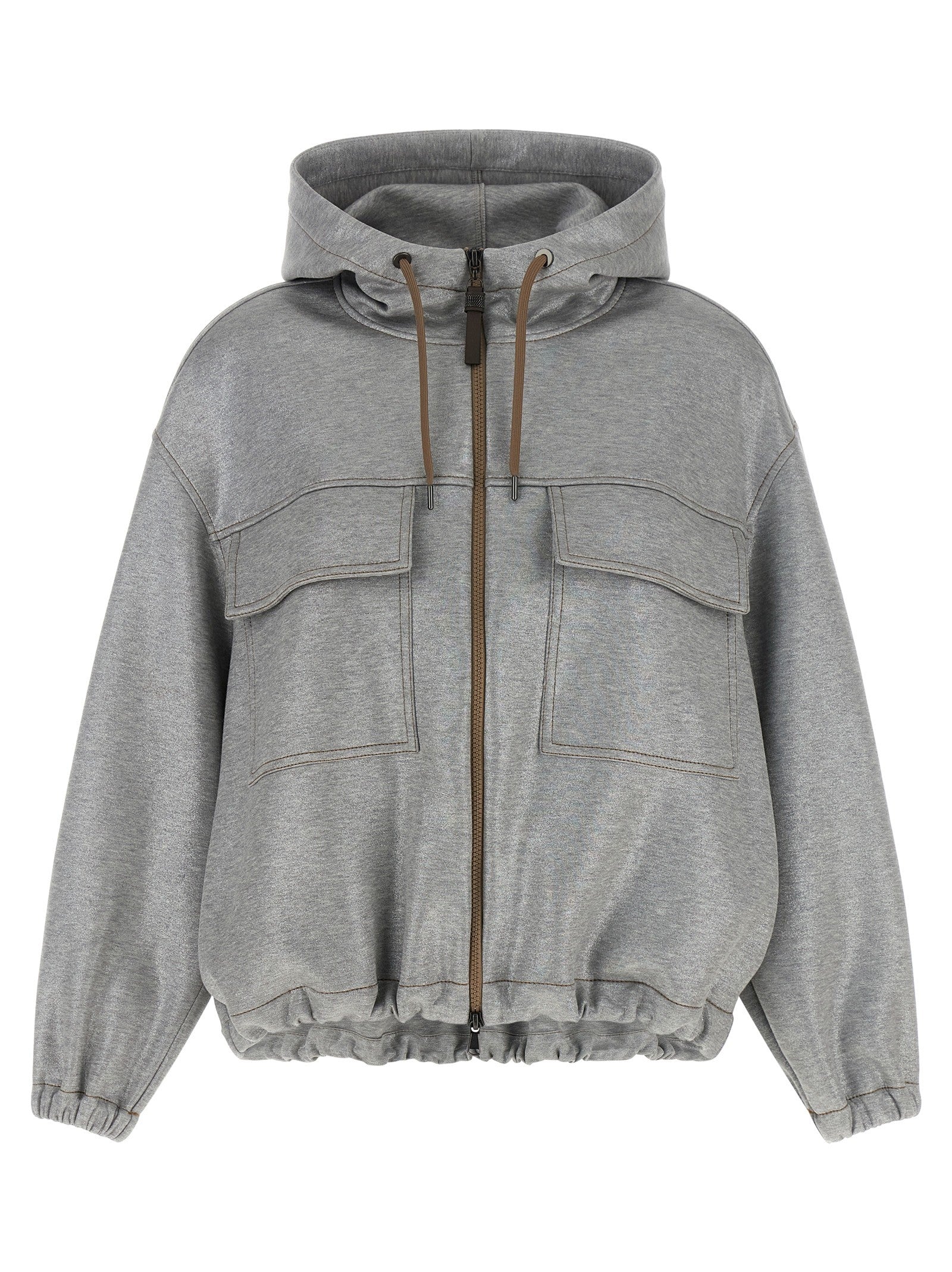'Shiny Zipper Pull' bomber jacket