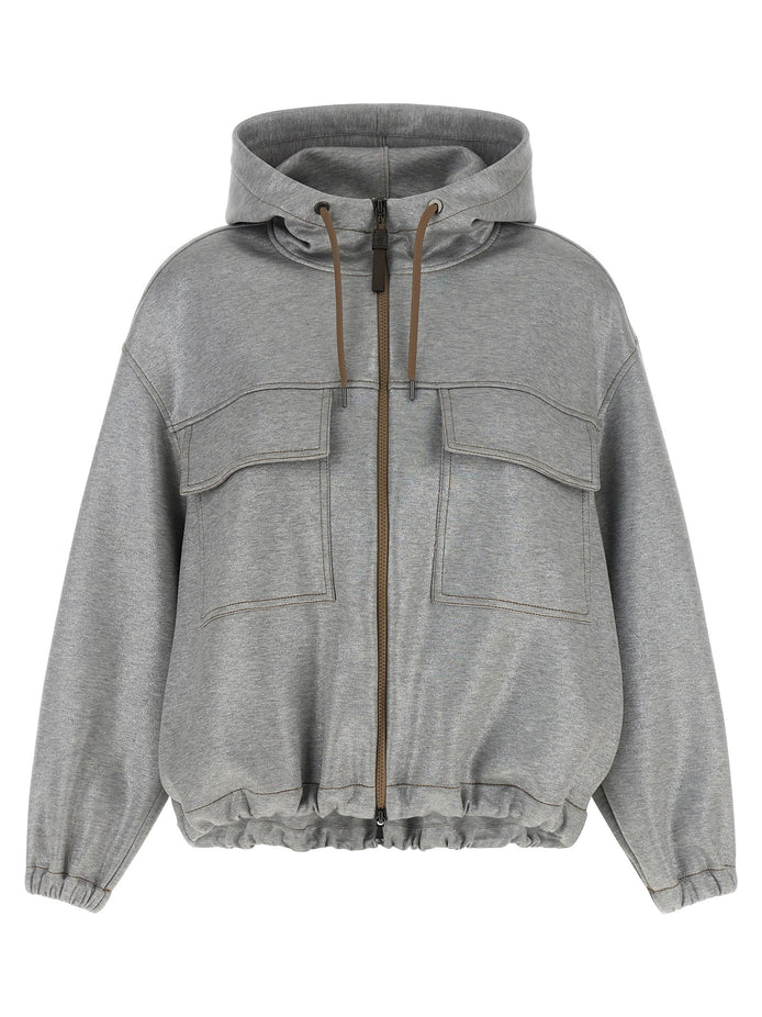 'Shiny Zipper Pull' bomber jacket