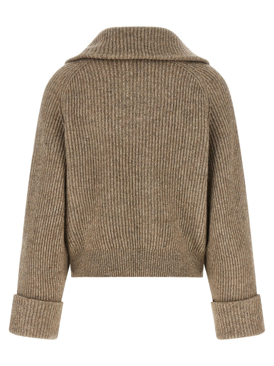 'Shiny Zipper Pull' cardigan