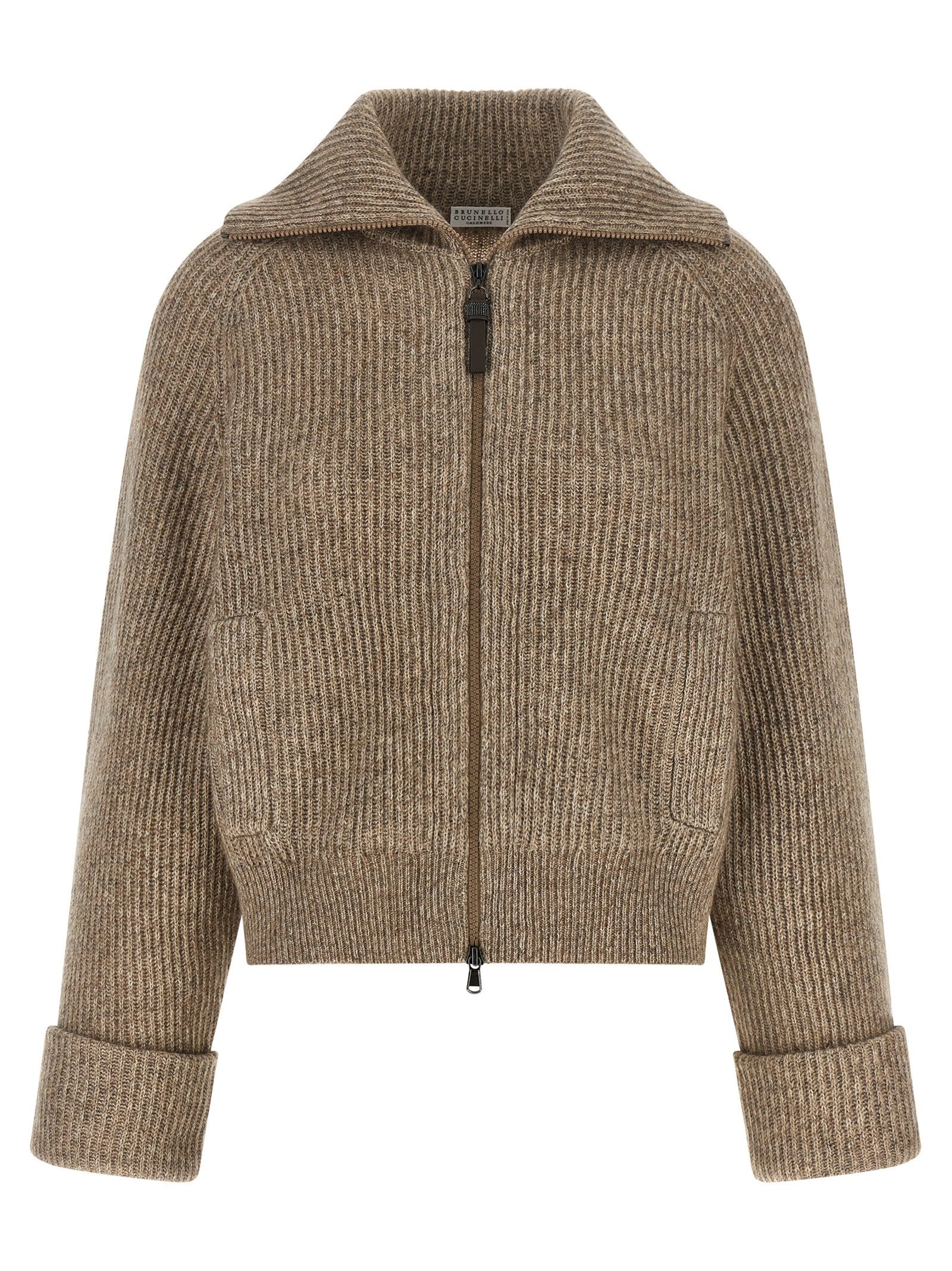 'Shiny Zipper Pull' cardigan