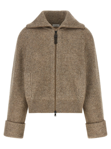 'Shiny Zipper Pull' cardigan