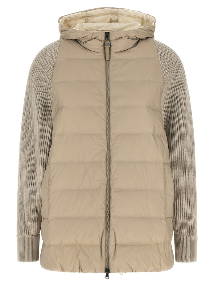 'Shiny Zipper Pull' down jacket