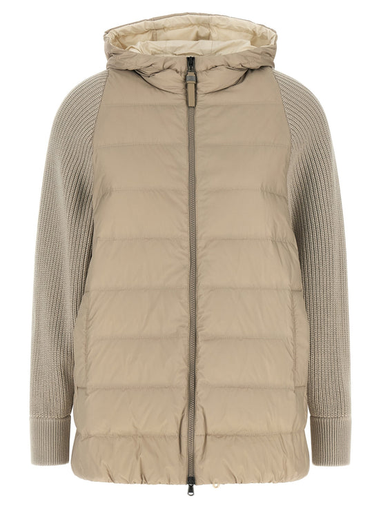 'Shiny Zipper Pull' down jacket