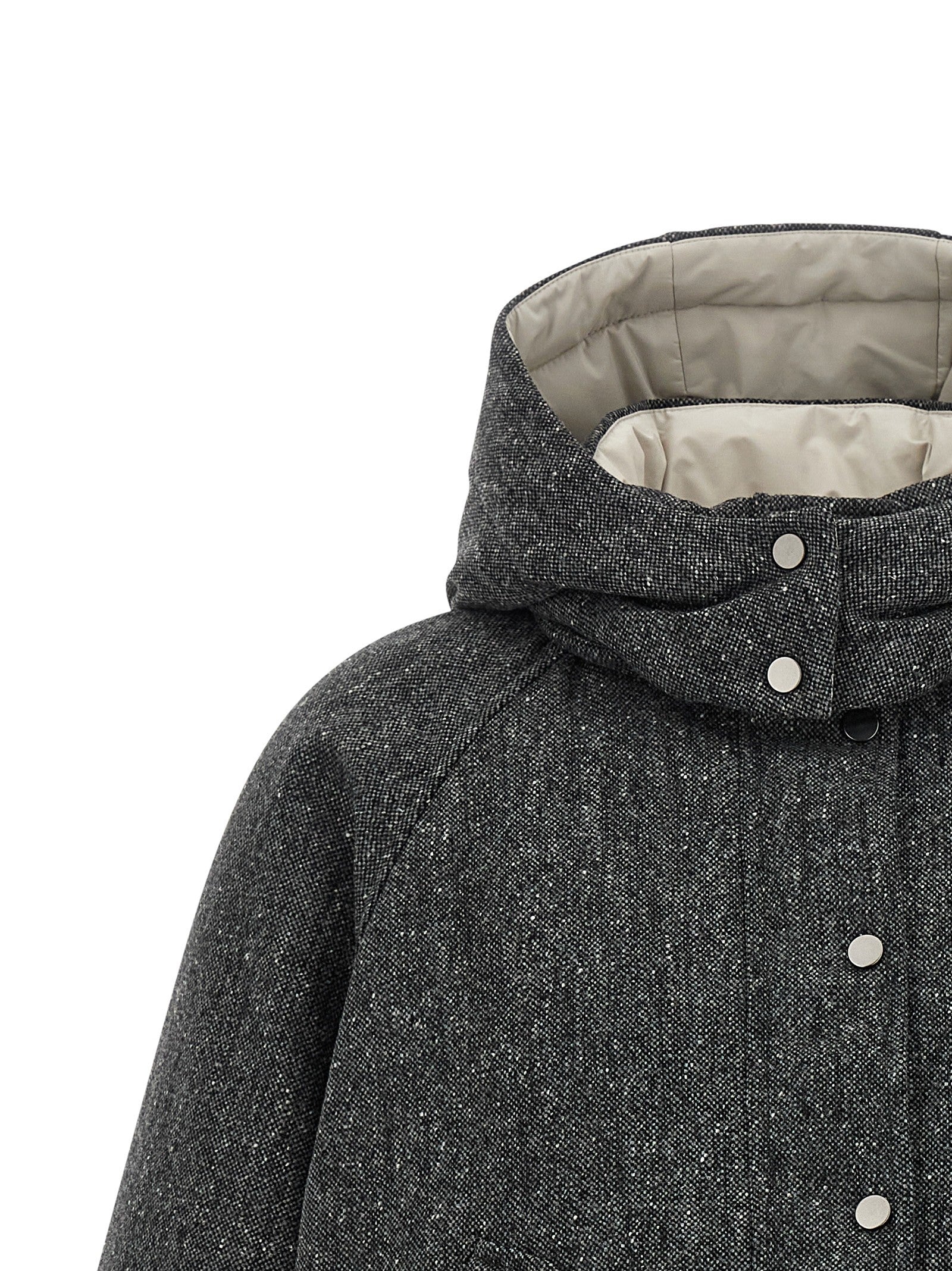 'Shiny Zipper Pull' down jacket