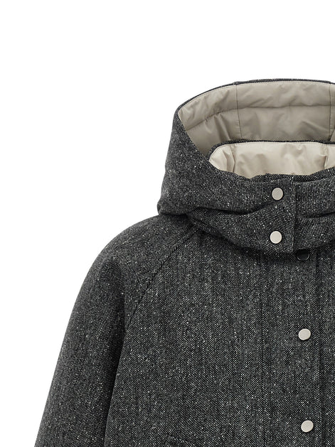 'Shiny Zipper Pull' down jacket