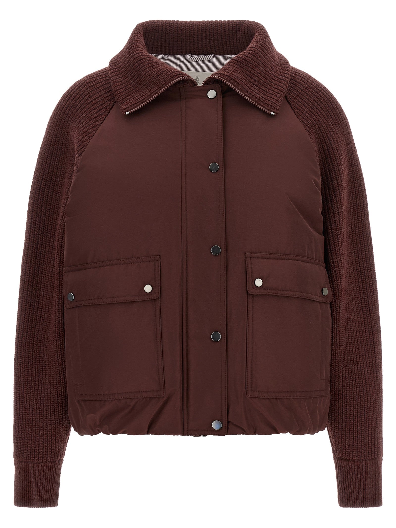 'Shiny Zipper Pull' down jacket