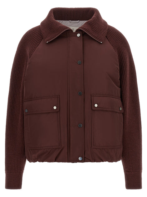 'Shiny Zipper Pull' down jacket