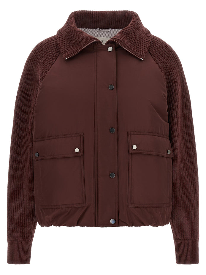 'Shiny Zipper Pull' down jacket