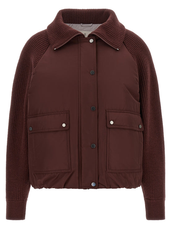 'Shiny Zipper Pull' down jacket