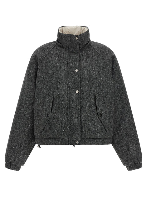 'Shiny Zipper Pull' down jacket