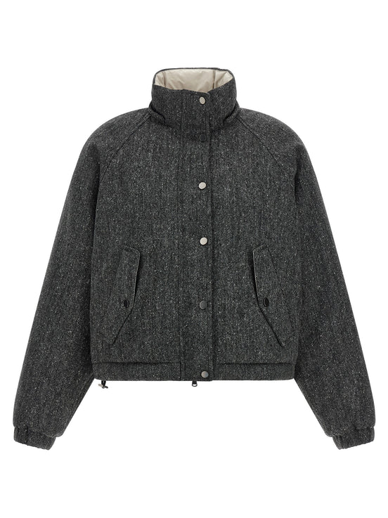 'Shiny Zipper Pull' down jacket