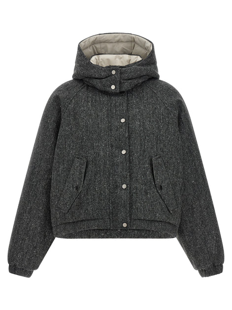 'Shiny Zipper Pull' down jacket