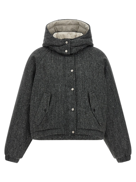 'Shiny Zipper Pull' down jacket