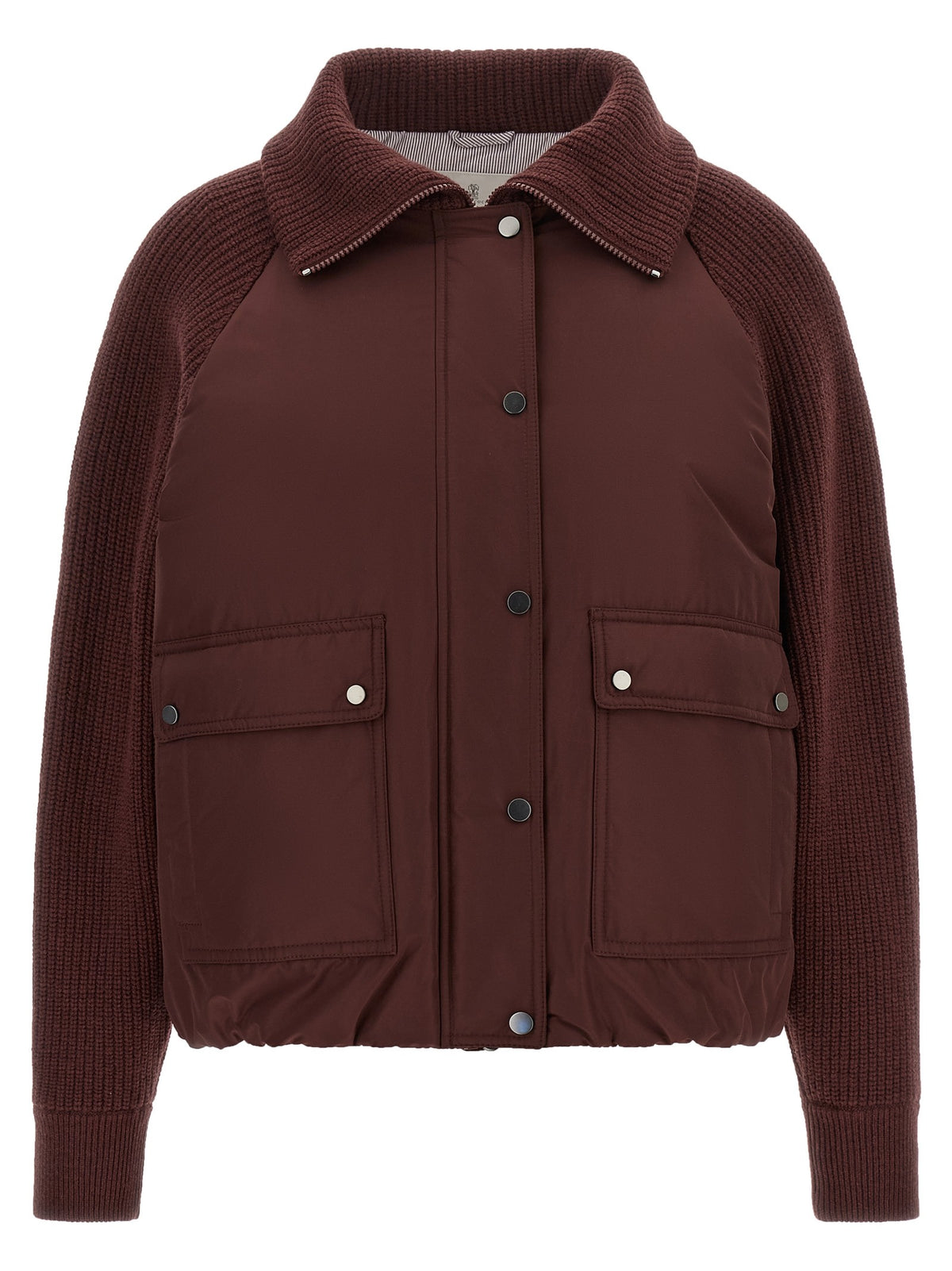 'Shiny Zipper Pull' down jacket