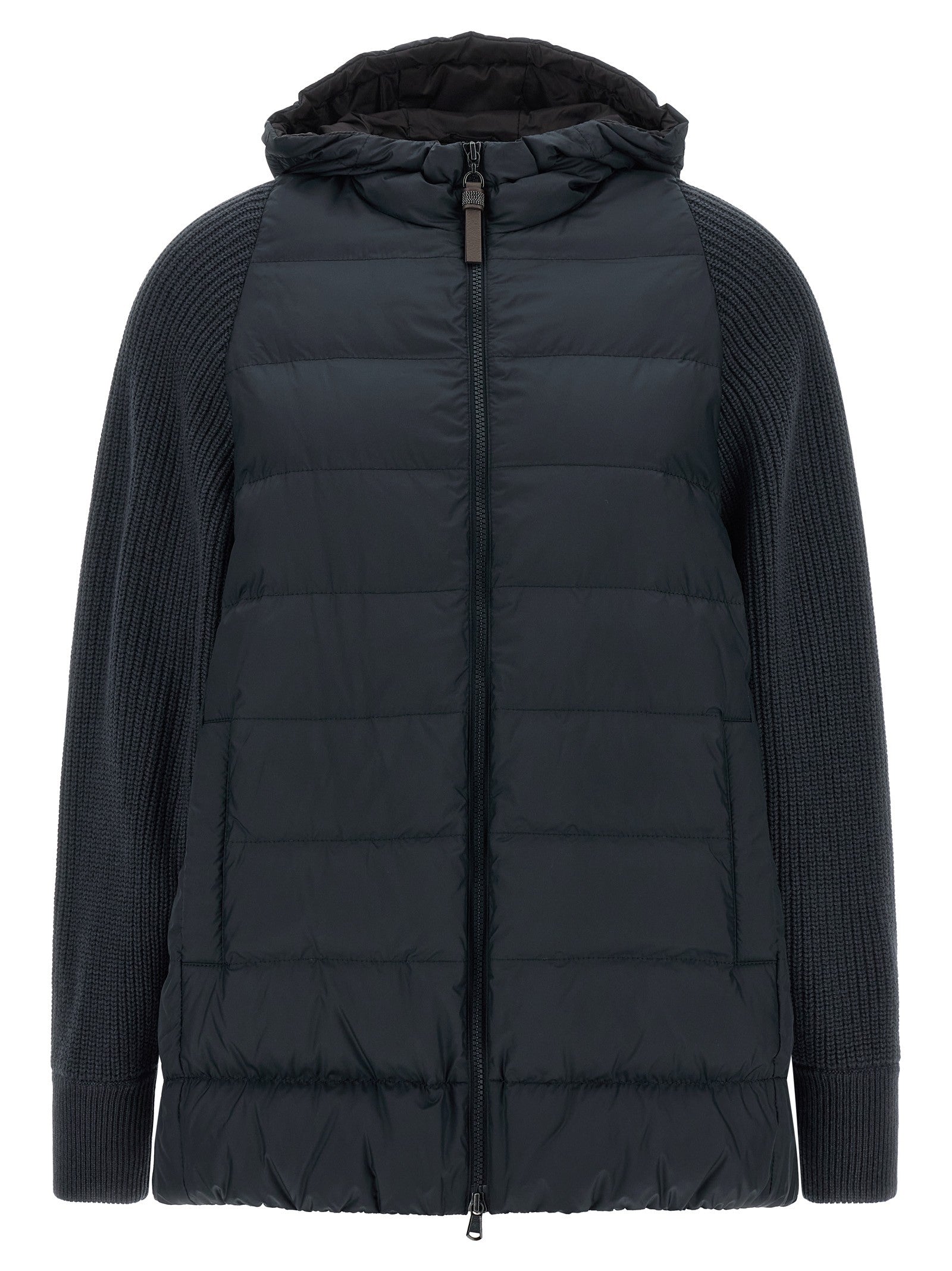 'Shiny Zipper Pull' down jacket