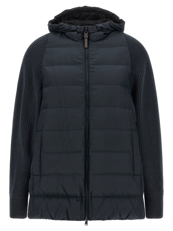 'Shiny Zipper Pull' down jacket