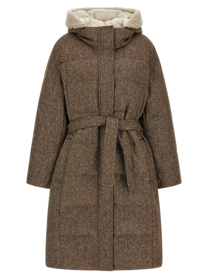 'Shiny Zipper Pull' down jacket
