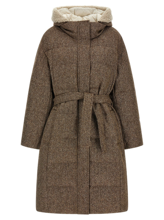 'Shiny Zipper Pull' down jacket
