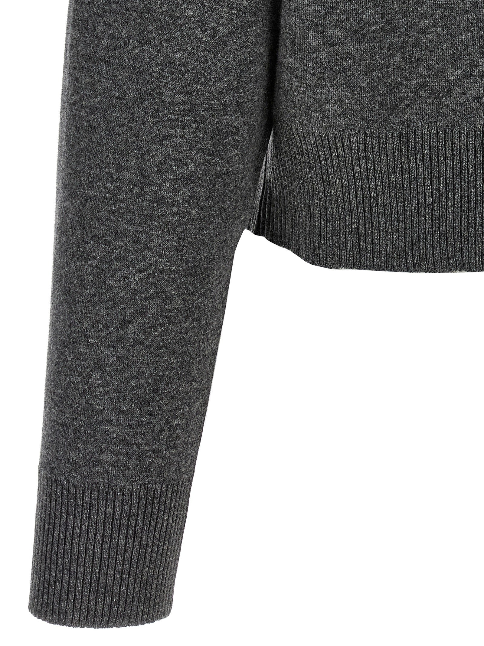 'Shiny Zipper Pull' Wool cardigan