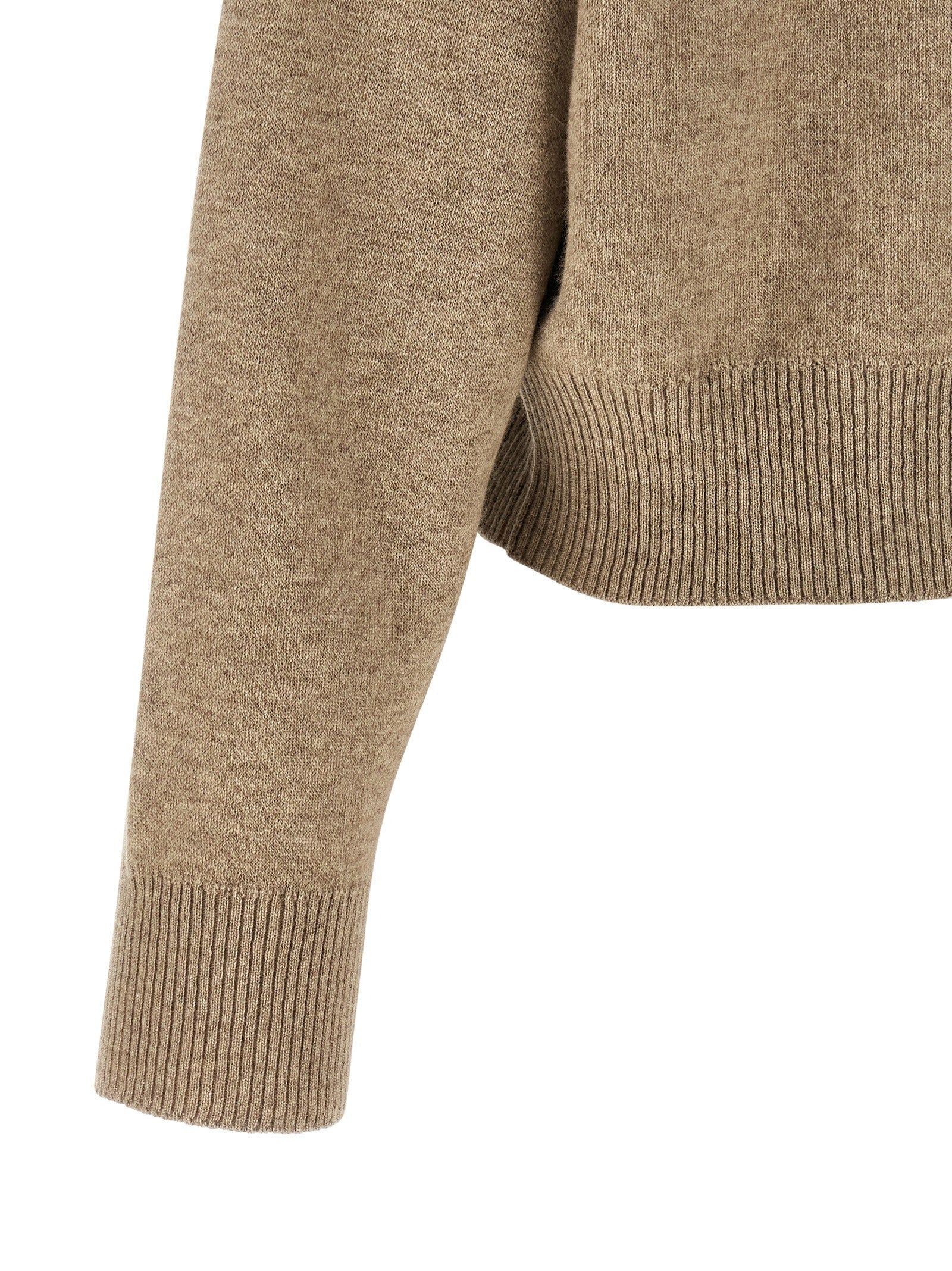 'Shiny Zipper Pull' Wool cardigan