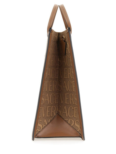 SHOPPER BAG WITH ALLOVER LOGO