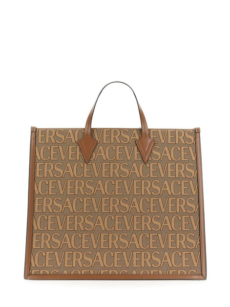 SHOPPER BAG WITH ALLOVER LOGO