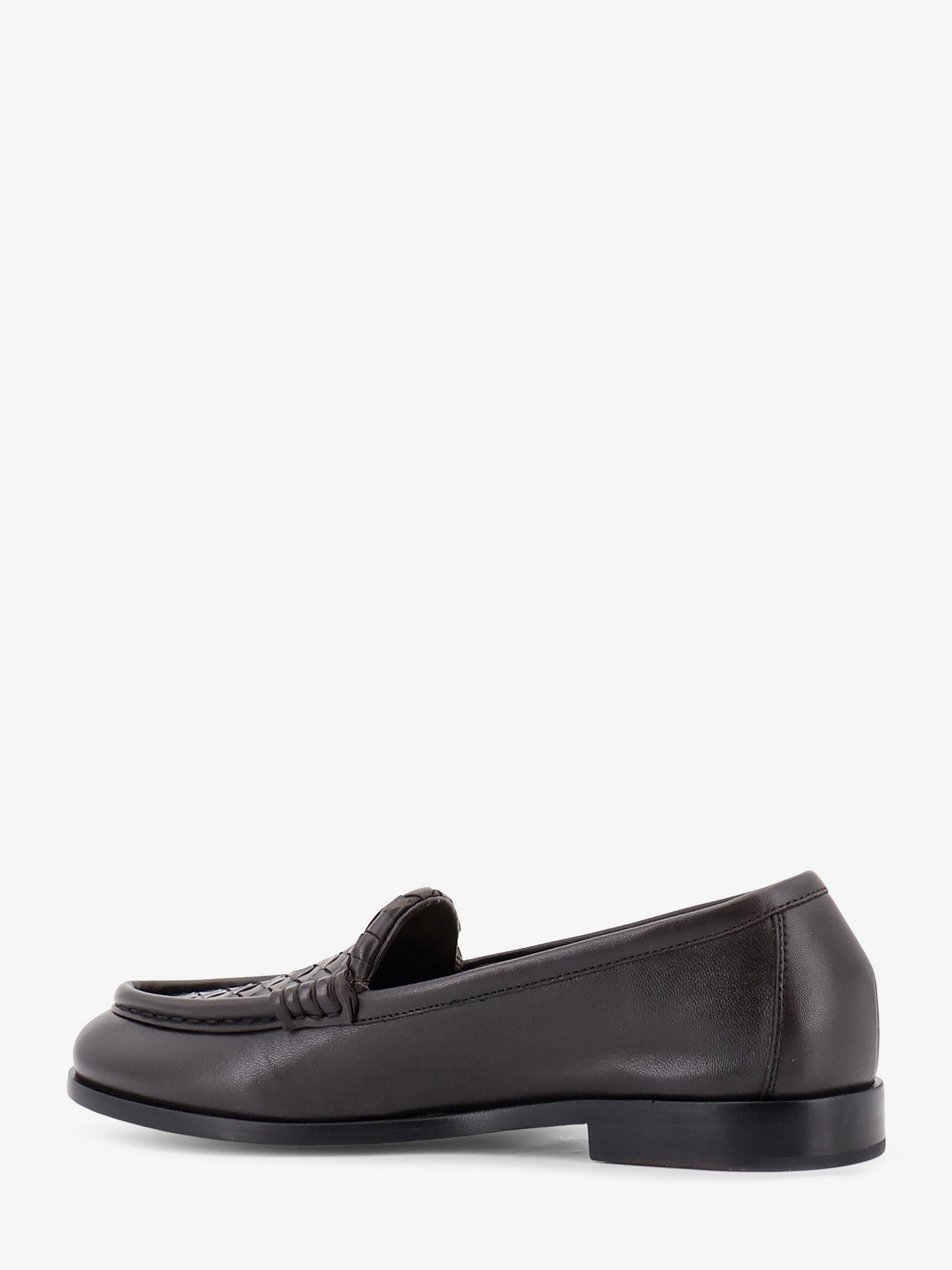 Silenzio leather loafers with Intrecciato motif