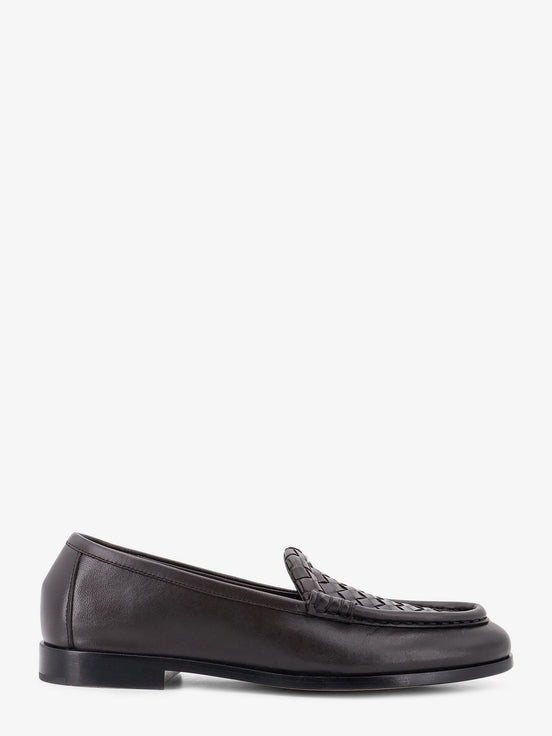 Silenzio leather loafers with Intrecciato motif
