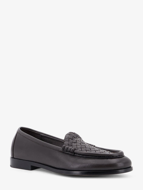 Silenzio leather loafers with Intrecciato motif