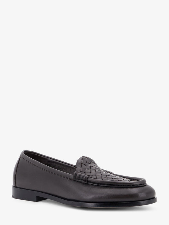 Silenzio leather loafers with Intrecciato motif