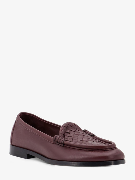 Silenzio leather loafers with Intrecciato pattern