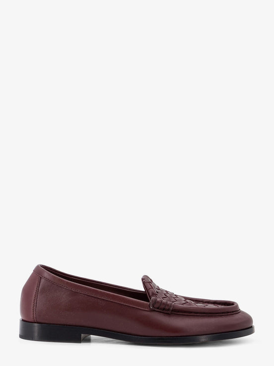 Silenzio leather loafers with Intrecciato pattern