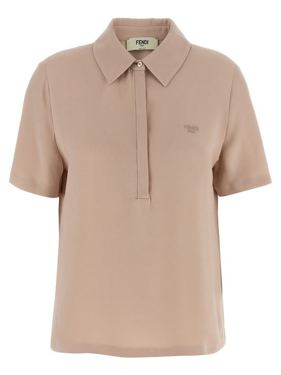 Silk polo shirt